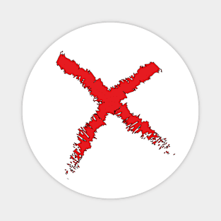 An X painted with red paint Magnet